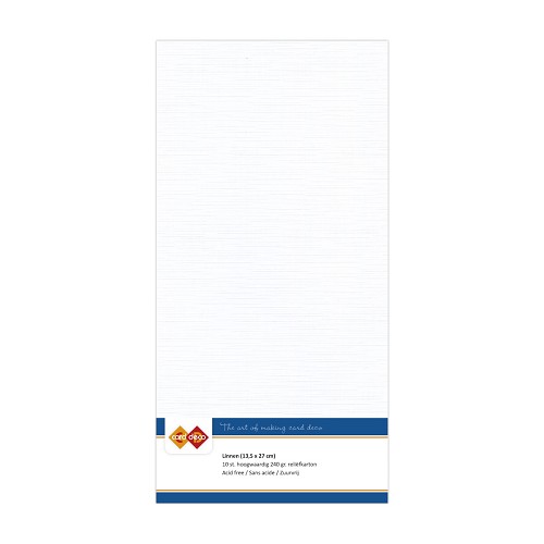 Card Deco Linen - 4K - White 10-p