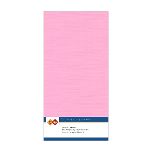 Card Deco Linen - 4K - Pink 10-p