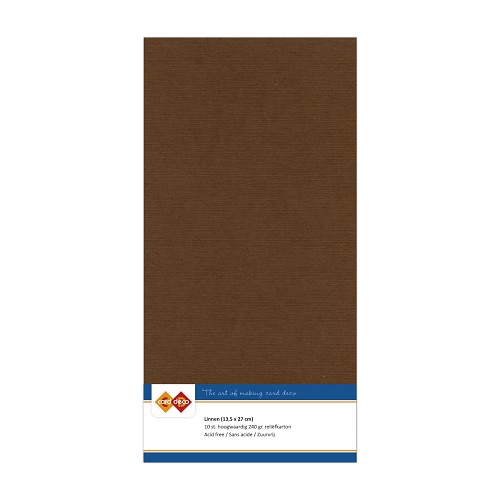Card Deco Linen - 4K - Chocolate Brown 10-p