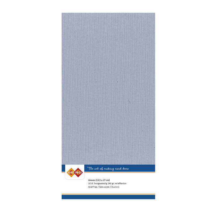 Card Deco Linen - 4K - Old Blue 10-p
