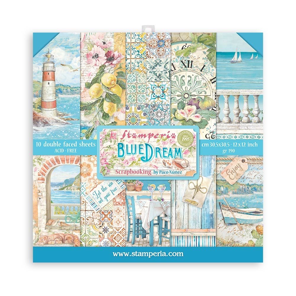 Stamperia Paper Pad 12X12 - Blue Dream
