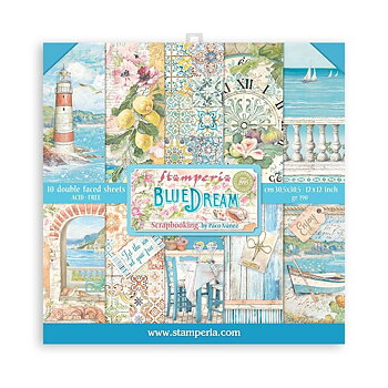 Stamperia Paper Pad 12X12 - Blue Dream
