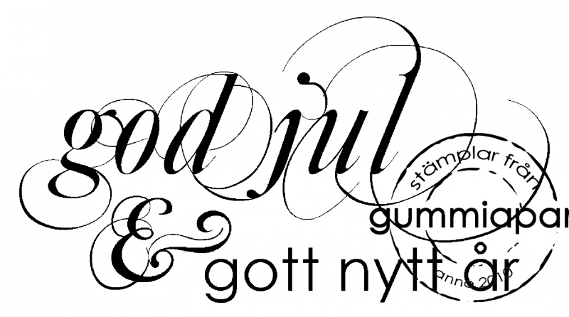 Gummiapan stämpel - God Jul & Gott nytt år 0702