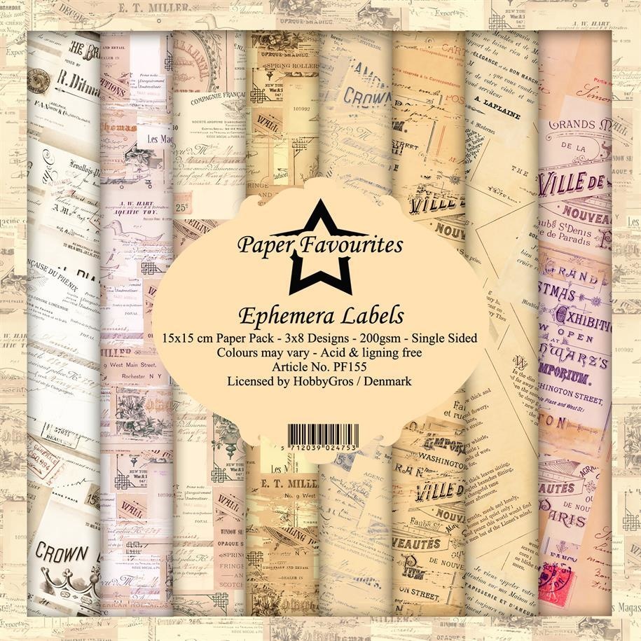 Paper Favourites Ephemera Labels 6x6 Inch Paper Pack 