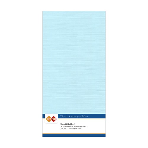 Card Deco Linen - 4K - Baby Blue 10-p