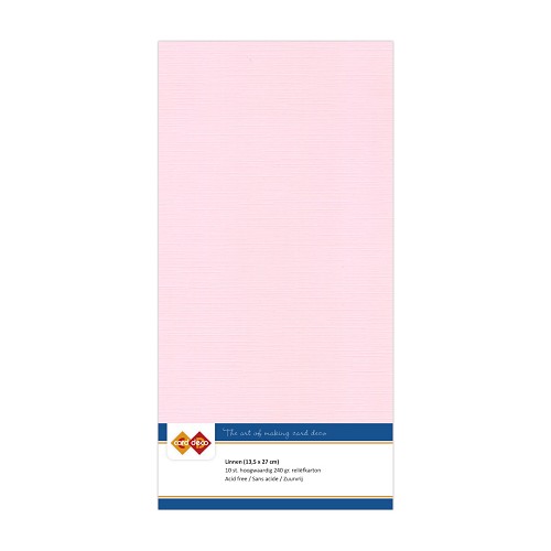 Card Deco Linen - 4K - Light Pink 10-p