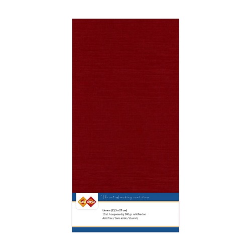 Card Deco Linen - 4K - Burgundy 10-p