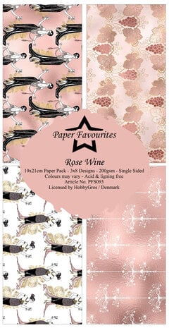 Paper Favourites Rose Wine slimline Paper Pack  - 2