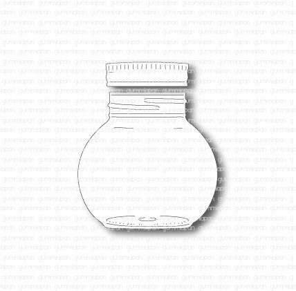 Gummiapan dies - Liten glasburk med lock