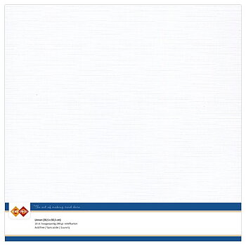 Card Deco Linen - White 10-p
