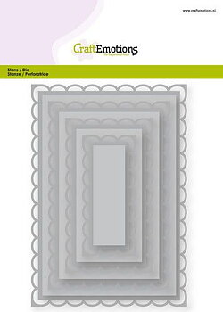 CraftEmotions Big Nesting Die - open scalop rectangles  XL