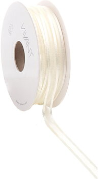 Organzaband m satinkant 10 mm - Creme 1 m