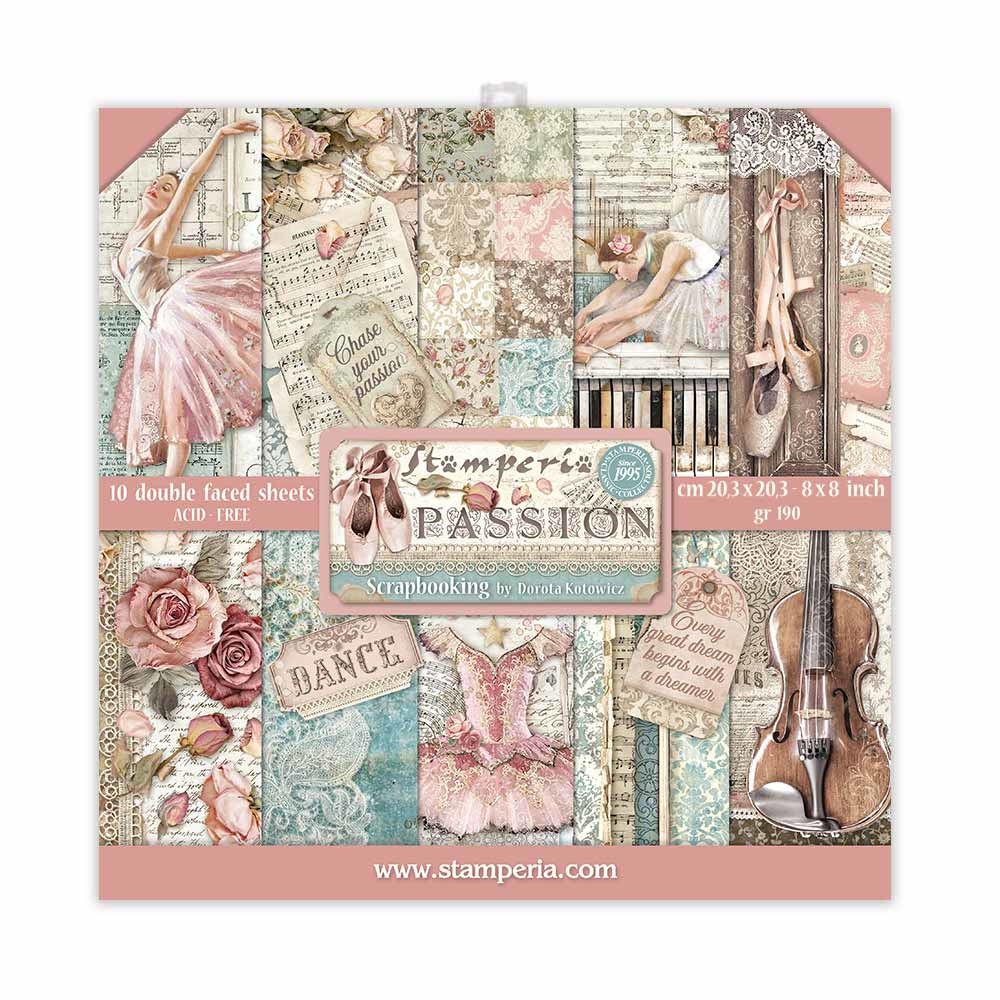 Stamperia Paper Pad 8X8 - Passion