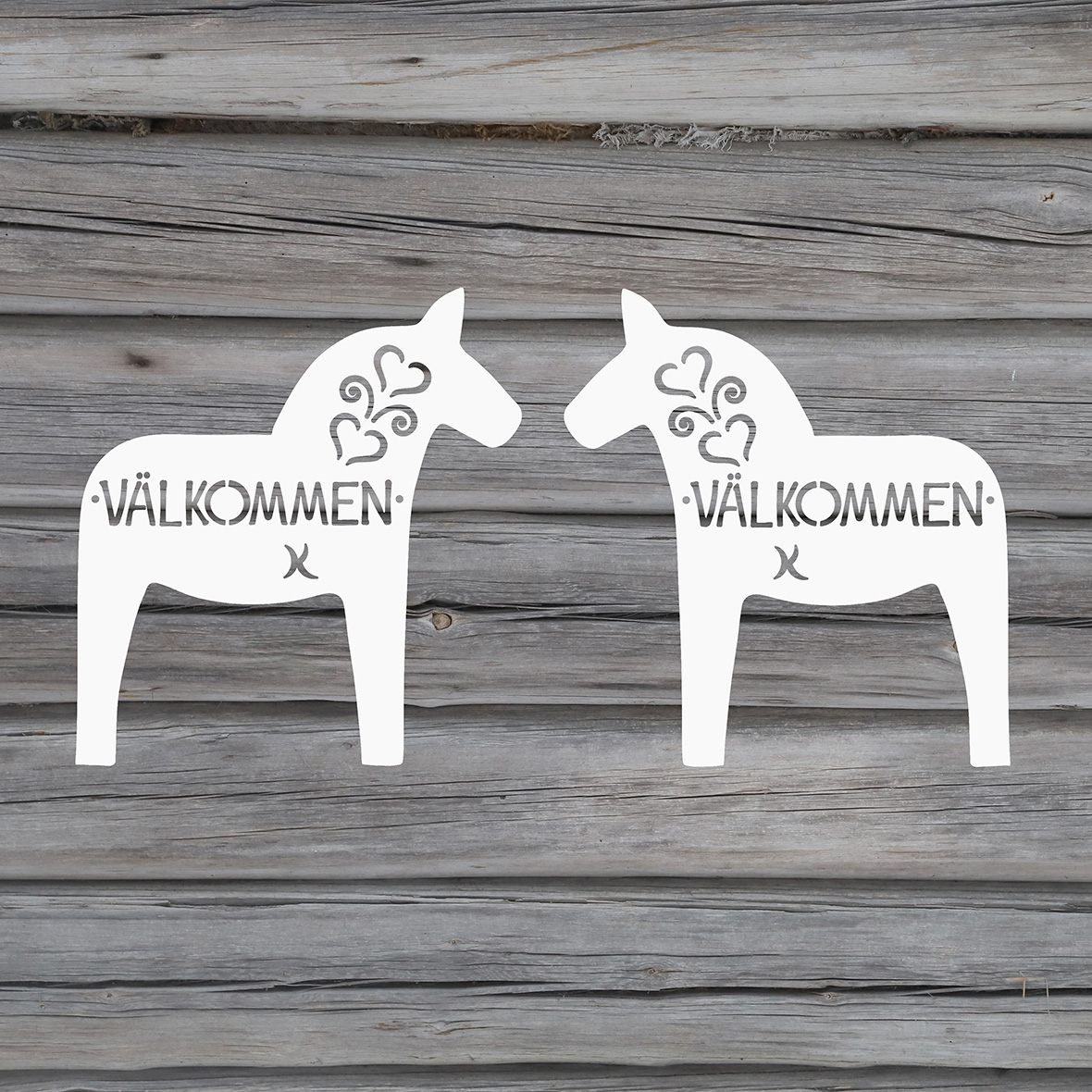 DALAHÄST VÄLKOMMEN höger vägg