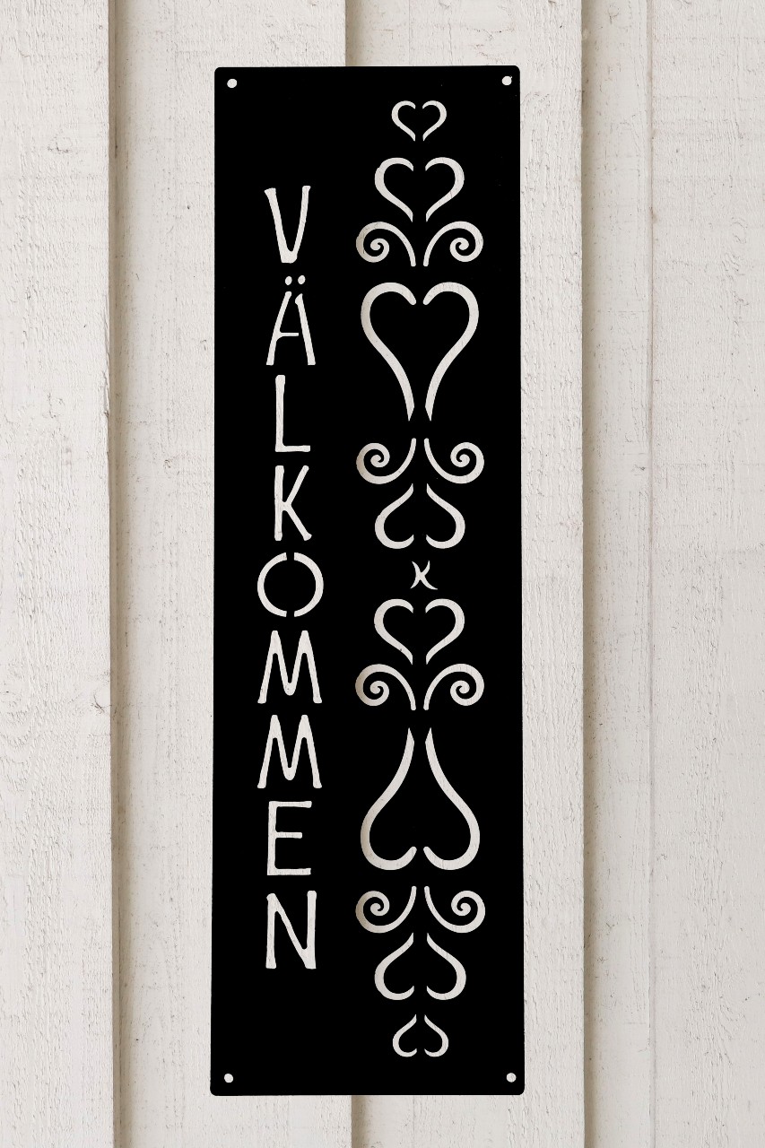 VÄLKOMMEN HJÄRTERANKA vägg