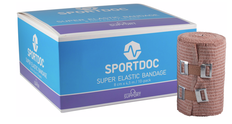 Sportdoc Super Elastic Bandage 8 cm x 4,5 m 10-Pack Box