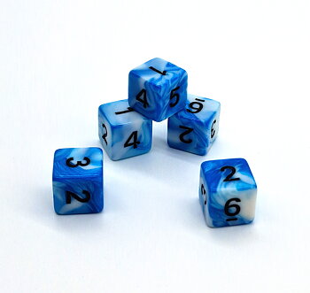 5-pack D6 BlueMarble