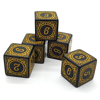 5-pack D6 Gul