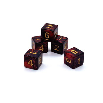 5-pack D6 Blood Marble