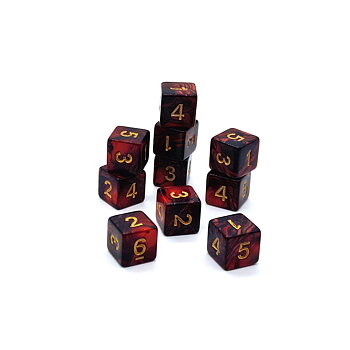 10-pack D6 Blood Marble