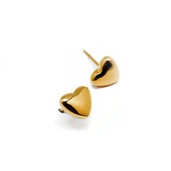 Små söta guldörhängen hjärta - Allergivänliga & nickelfria örhängen i guld på stål för barn & vuxna | C Stockholm smycken online