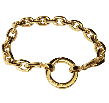 Armband ankarkedja med ringlås, guld - 3 storlekar
