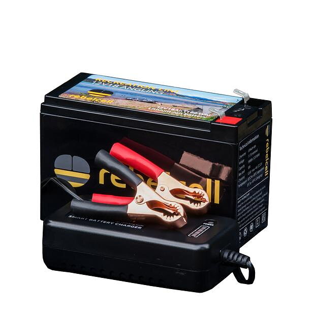 Paket med Rebelcell 12V18 och 12.6V4A laddare