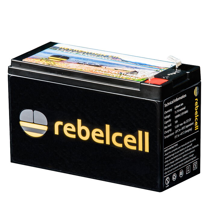 Kajakpaket med 18 Ah Rebelcell Li-ion batteri med laddare, X-POWER givarhållare och monteringsskena