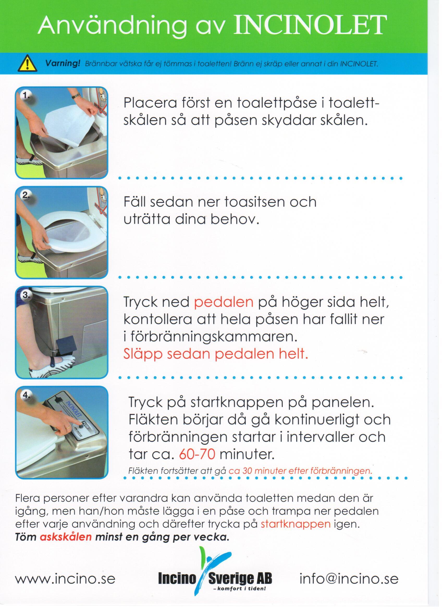 Användning av Incinolet