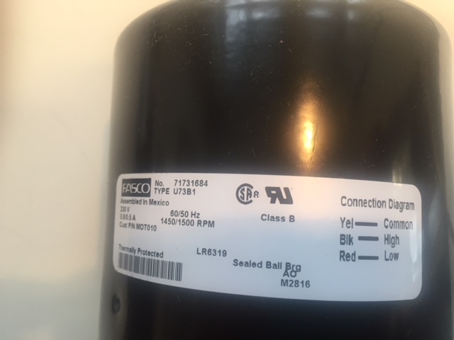 Fläktmotor för större fläkthjulet 1450/1500 rpm. Art.nr: MOT010