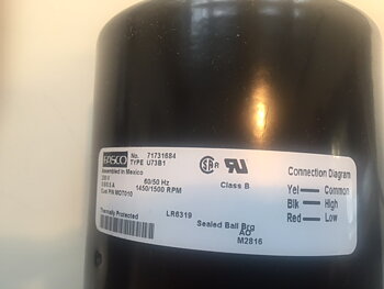 Fläktmotor för större fläkthjulet 1450/1500 rpm. Art.nr: MOT010