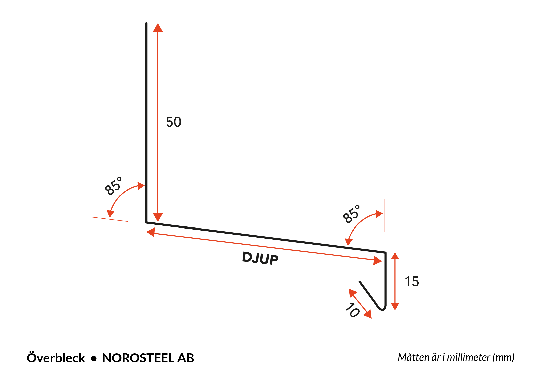 Fönsterbleck - Överbleck Mörkröd 60x2000 mm - 2