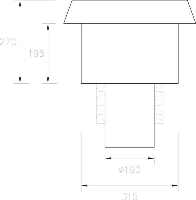 Frånluftshuv 160>125 till Papptak, Plannja - 4