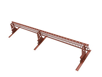 Snörasskydd snögrind råspont till betongpannor 2,4m, Tegelröd