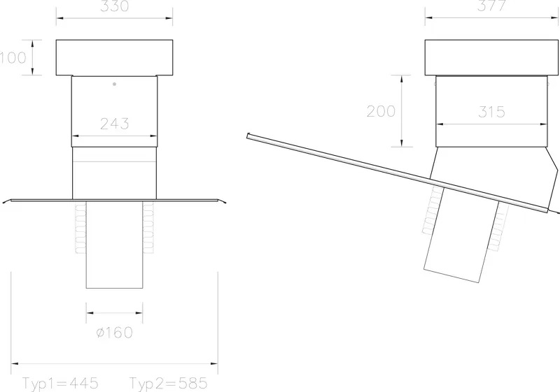 Frånluftshuv 160>125 till Takpanna Royal (Typ 1), Plannja - 3