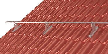 Nock- & Takfotsräcke till profilerad plåt