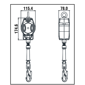 Fallskyddsblock, 3,5 meter