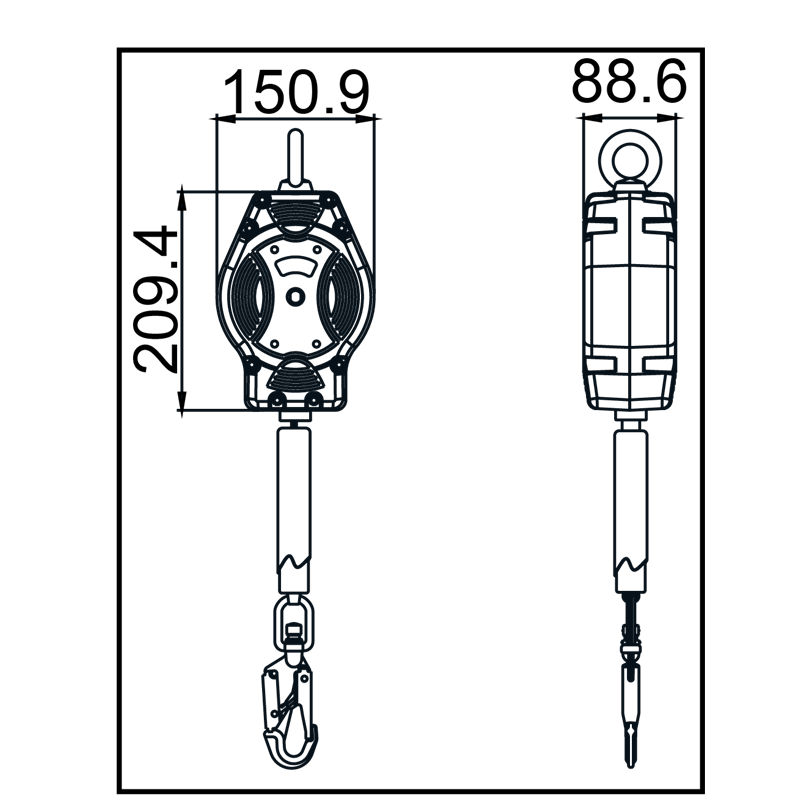 Fallskyddsblock, 6 meter - 2