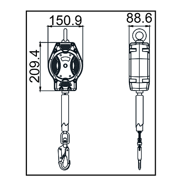 Fallskyddsblock, 6 meter