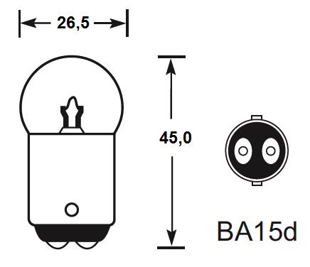 Glödlampa 6 Volt 15W  2-Polig - 2