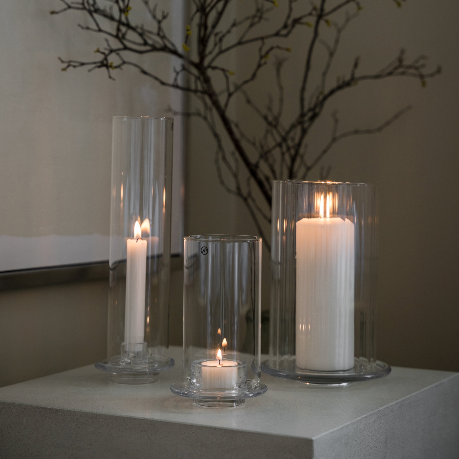 Ljuslykta i glas för kronljus, höjd 27,5cm - Ernst - 3