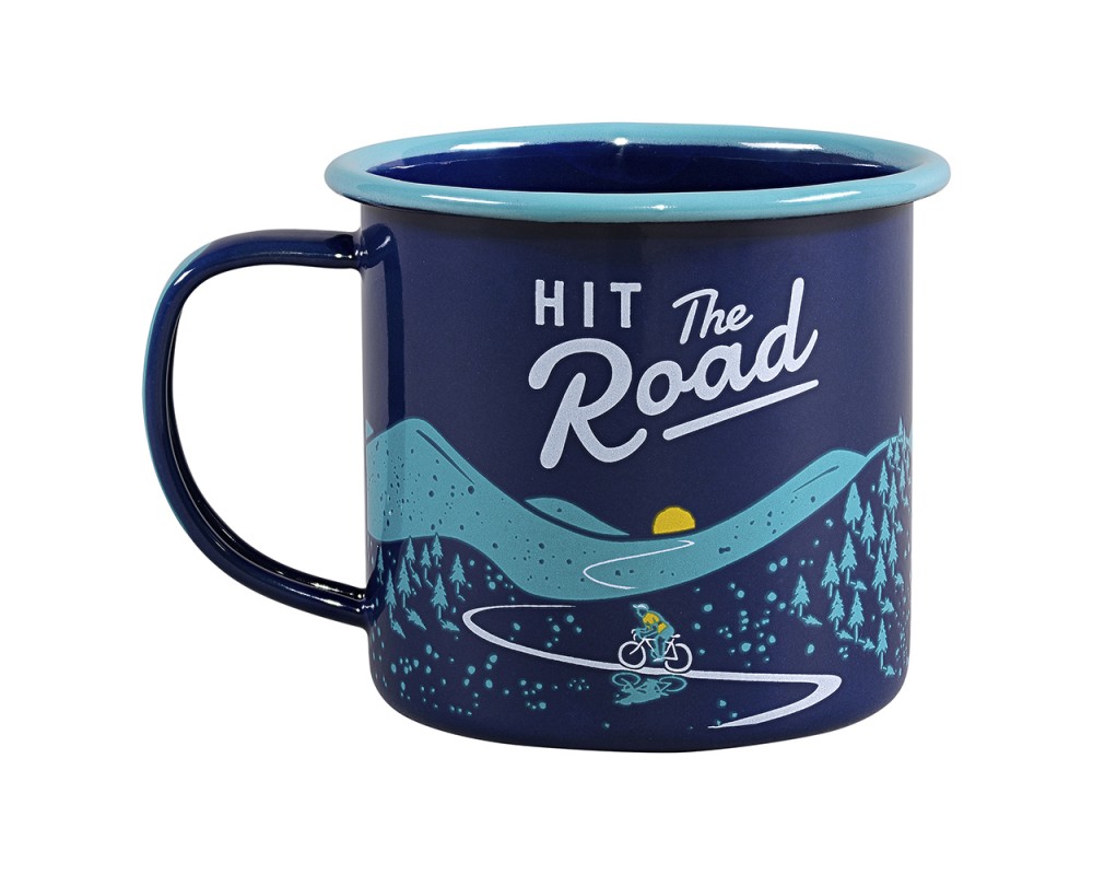 Emaljmugg - Hit the road, blå - 3