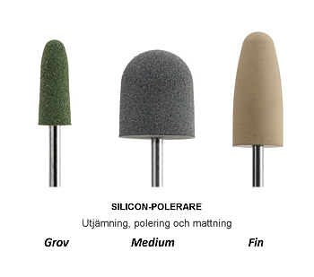 Siliconpolerare, polerare, nagelbandsrensare och borstar