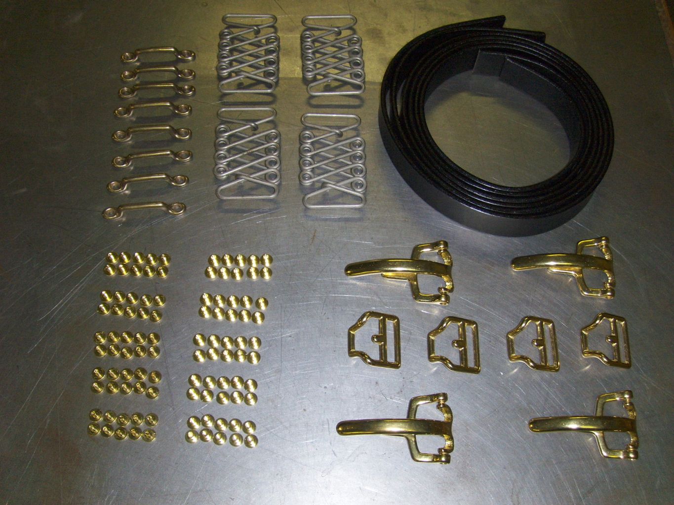 Hood Strap Kit - Black Leather/Brass
