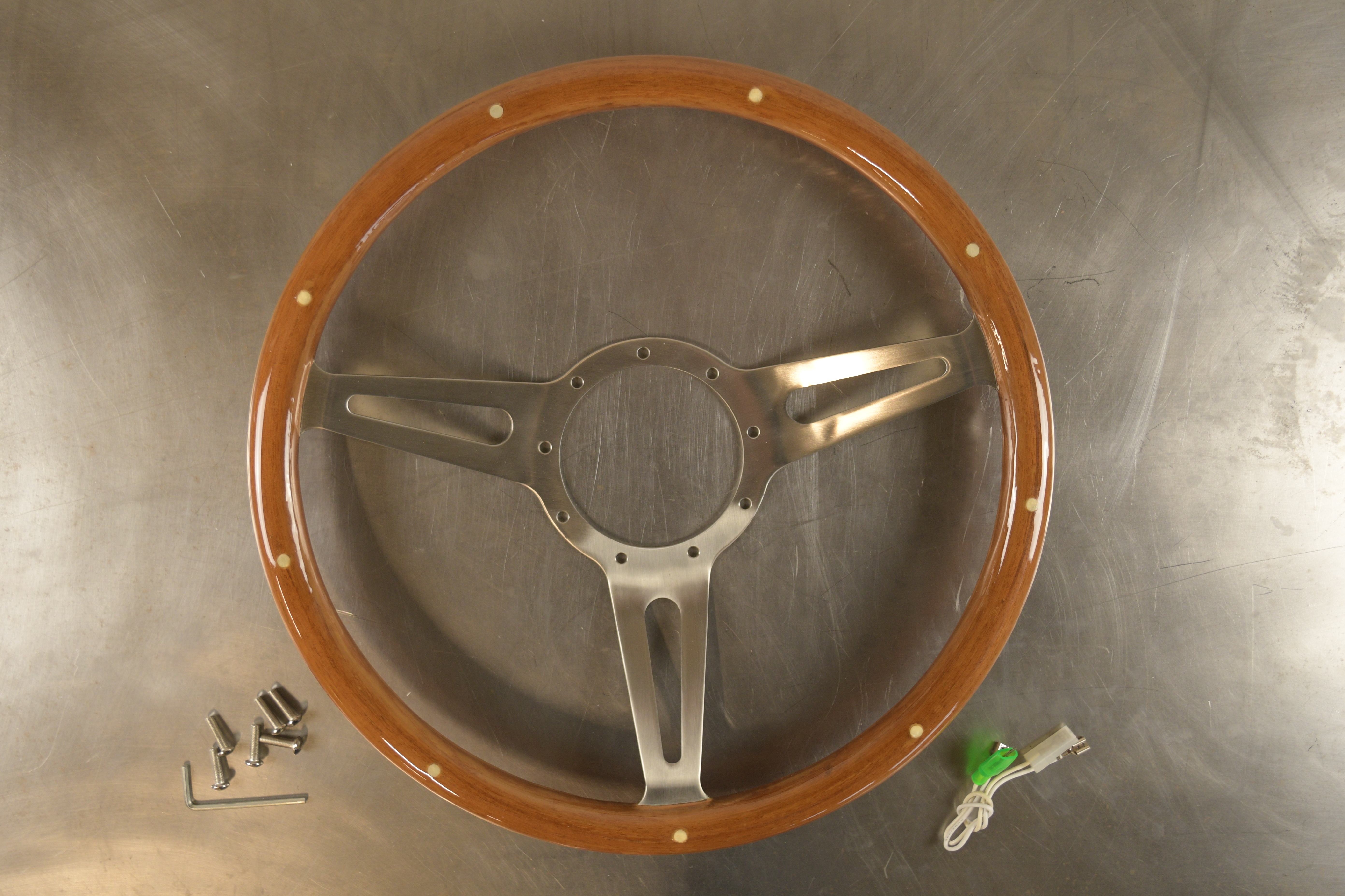Ratt 15" Rostfritt/Trä