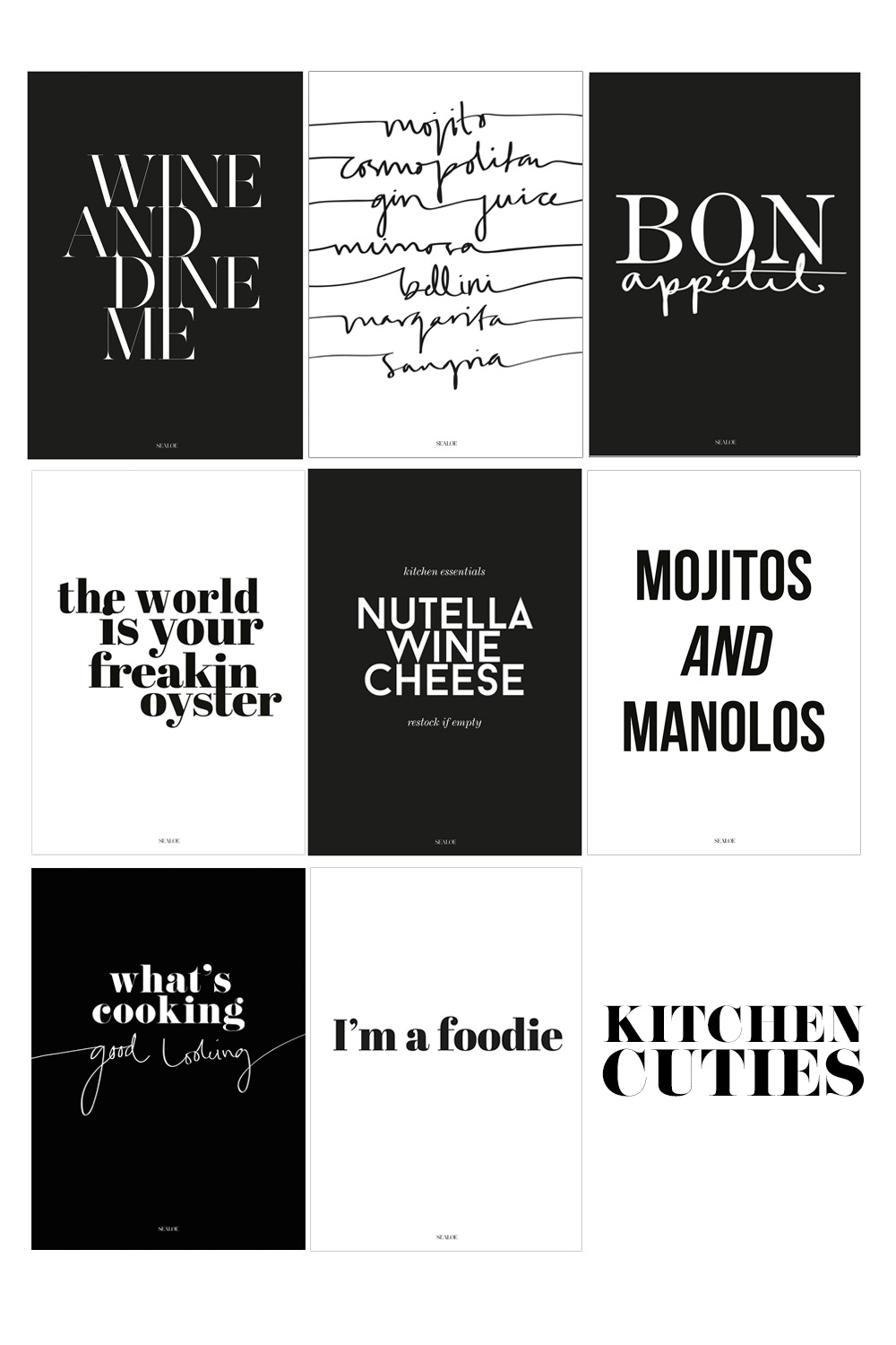 KITCHEN CUTIES WALLIES: 8 PRINTS IN ONE PACK