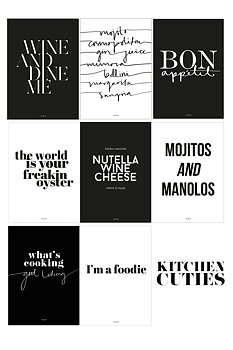 KITCHEN CUTIES WALLIES: 8 PRINTS IN ONE PACK