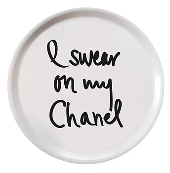 Bricka "I Swear On My Chanel" Vit