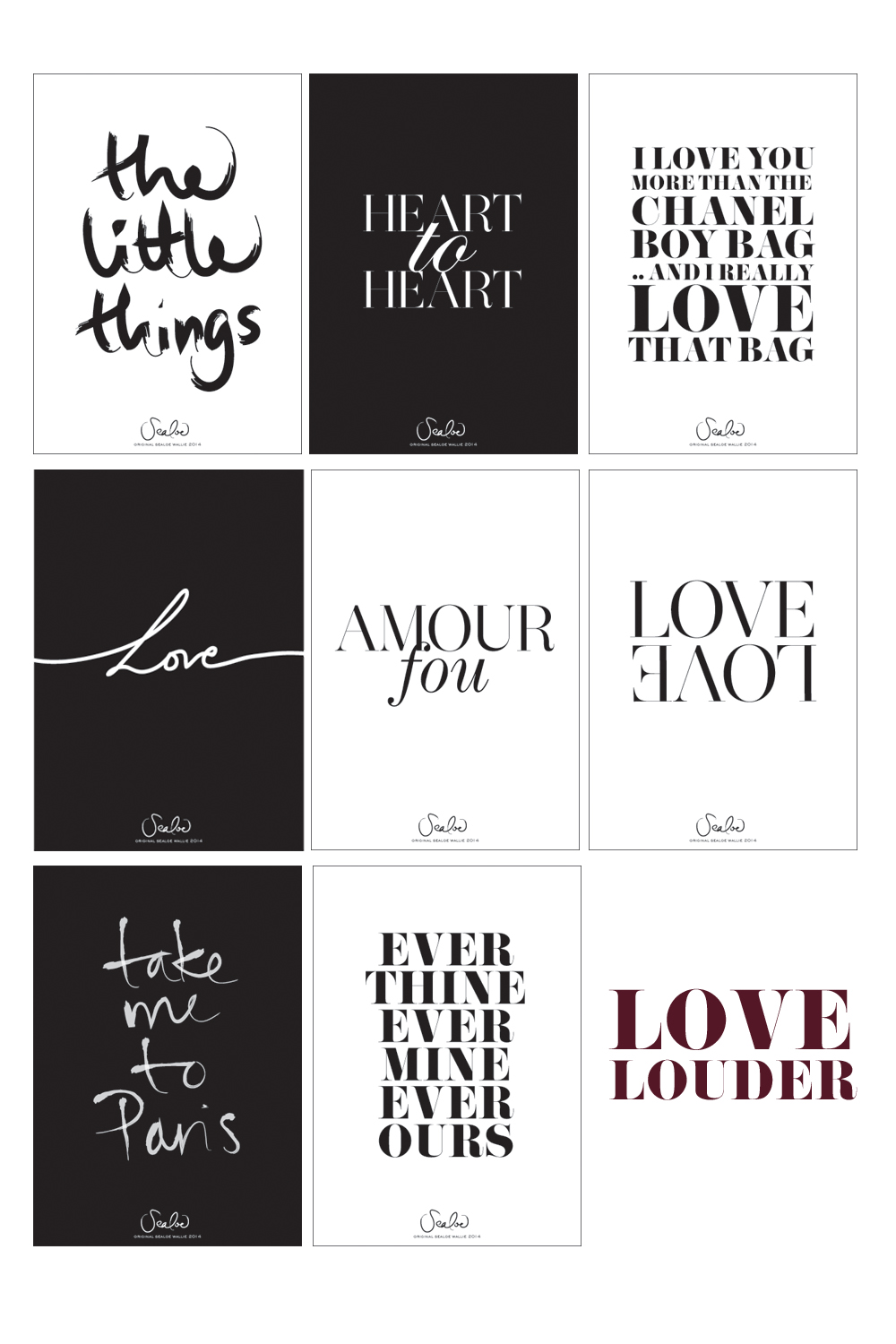 LOVE LOUDER WALLIES: 8 PRINTS IN ONE PACK