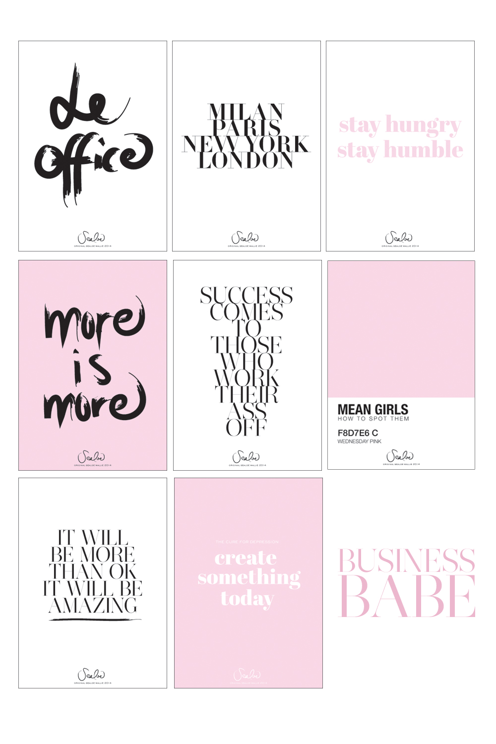 BUSINESS BABE WALLIES: 8 PRINTS IN ONE PACK